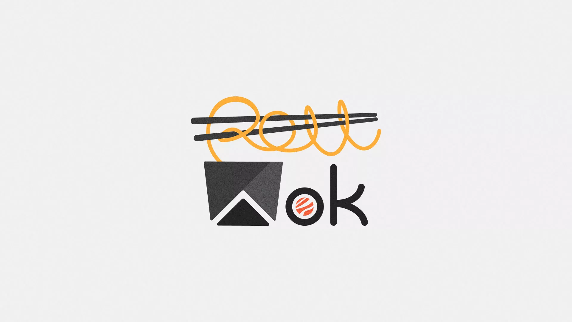 Разработка логотипа суши-бара «Roll Wok Club» в Геленджике